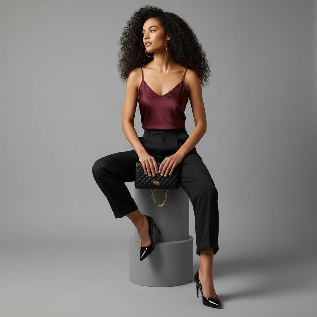Pantaloni eleganti da donna a vita alta con pinces – foto 4