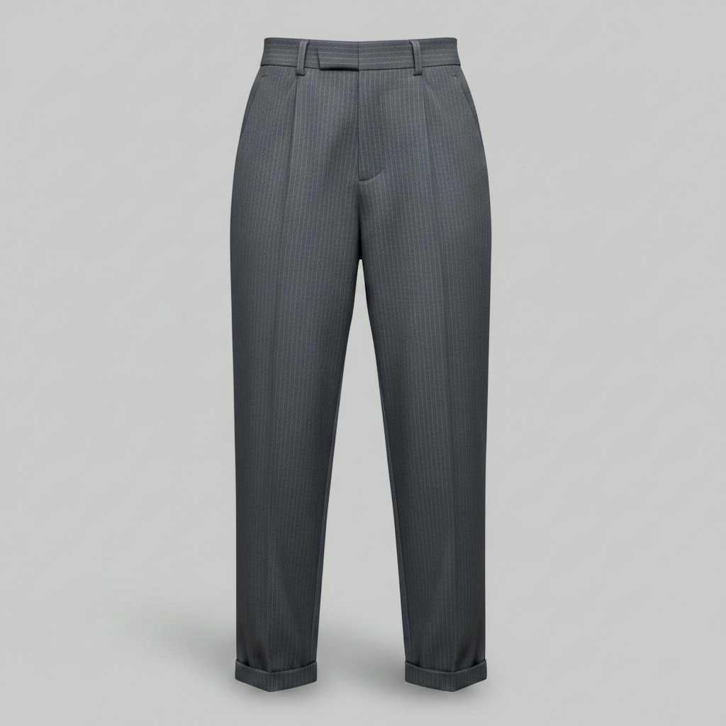 Pantaloni eleganti da donna in grigio – a vita alta con pinces